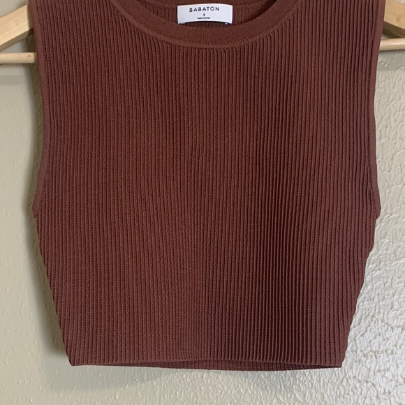 Babaton Women’s Sculpt Knit Muscle Tank‎ Brown Bodycon Small - Picture 3 of 7